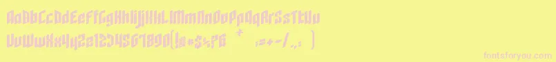 RagequitBoldEasternblockV1.2 Font – Pink Fonts on Yellow Background