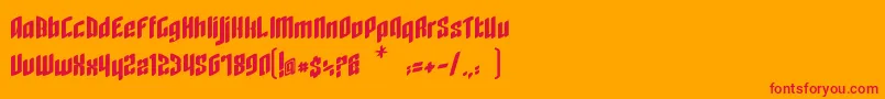 RagequitBoldEasternblockV1.2-Schriftart – Rote Schriften auf orangefarbenem Hintergrund