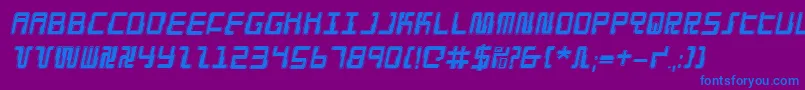 Droidloverpi Font – Blue Fonts on Purple Background