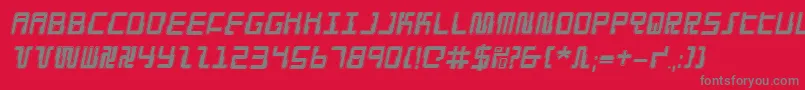 Fonte Droidloverpi – fontes cinzas em um fundo vermelho