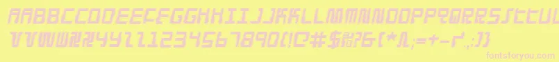 Droidloverpi Font – Pink Fonts on Yellow Background