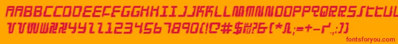 Droidloverpi Font – Red Fonts on Orange Background