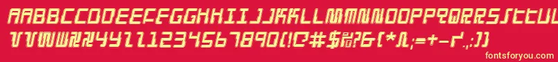 Droidloverpi Font – Yellow Fonts on Red Background