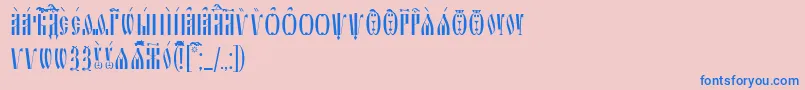 SlavjanicIeucs Font – Blue Fonts on Pink Background