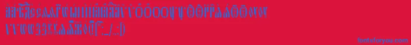 SlavjanicIeucs Font – Blue Fonts on Red Background