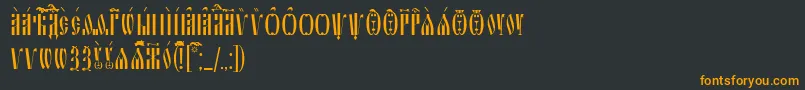 フォントSlavjanicIeucs – 黒い背景にオレンジの文字