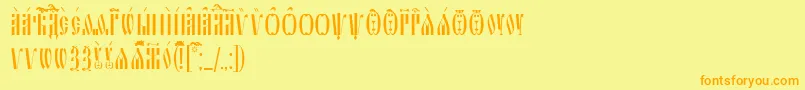 SlavjanicIeucs Font – Orange Fonts on Yellow Background