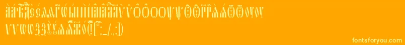 SlavjanicIeucs Font – Yellow Fonts on Orange Background