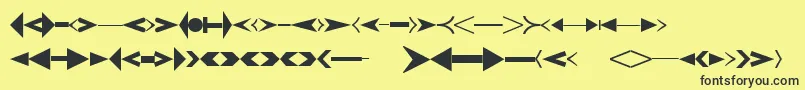 Czcionka CreativearrowsLtOne – czarne czcionki na żółtym tle