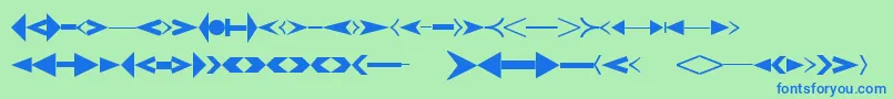 Czcionka CreativearrowsLtOne – niebieskie czcionki na zielonym tle