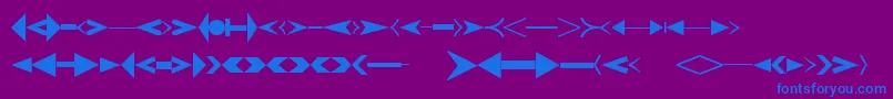 フォントCreativearrowsLtOne – 紫色の背景に青い文字