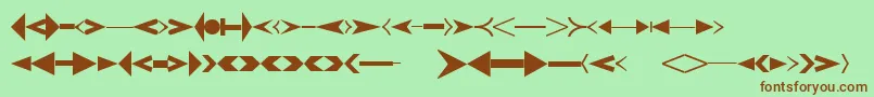 フォントCreativearrowsLtOne – 緑の背景に茶色のフォント