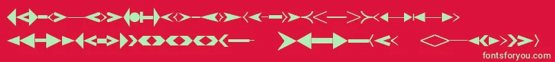 フォントCreativearrowsLtOne – 赤い背景に緑の文字
