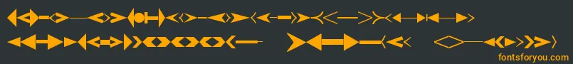 フォントCreativearrowsLtOne – 黒い背景にオレンジの文字