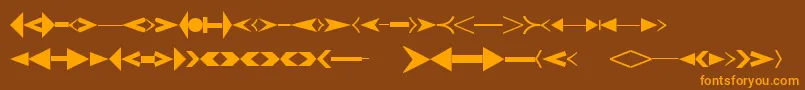 フォントCreativearrowsLtOne – オレンジ色の文字が茶色の背景にあります。