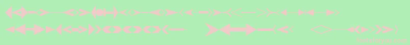 CreativearrowsLtOne-fontti – vaaleanpunaiset fontit vihreällä taustalla