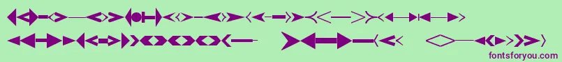 Шрифт CreativearrowsLtOne – фиолетовые шрифты на зелёном фоне