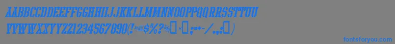 IntramuralStencilItalicJl-Schriftart – Blaue Schriften auf grauem Hintergrund