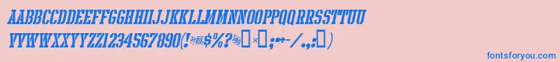 Czcionka IntramuralStencilItalicJl – niebieskie czcionki na różowym tle