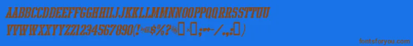 IntramuralStencilItalicJl Font – Brown Fonts on Blue Background