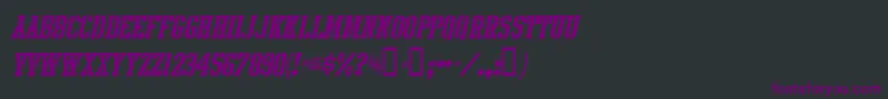 Шрифт IntramuralStencilItalicJl – фиолетовые шрифты на чёрном фоне