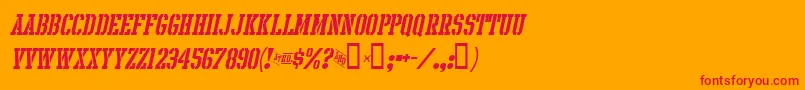 IntramuralStencilItalicJl Font – Red Fonts on Orange Background
