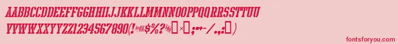 IntramuralStencilItalicJl-Schriftart – Rote Schriften auf rosa Hintergrund