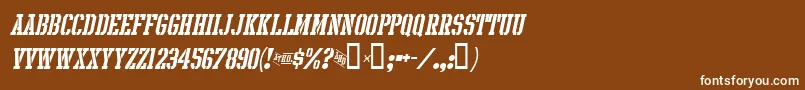 IntramuralStencilItalicJl Font – White Fonts on Brown Background