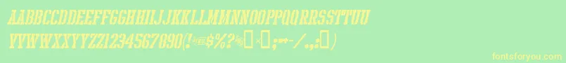 IntramuralStencilItalicJl Font – Yellow Fonts on Green Background