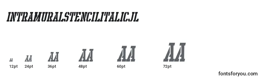 Размеры шрифта IntramuralStencilItalicJl