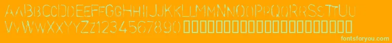 Stencilc Font – Green Fonts on Orange Background