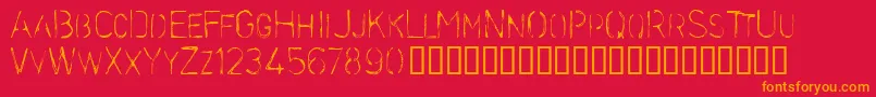 Stencilc Font – Orange Fonts on Red Background