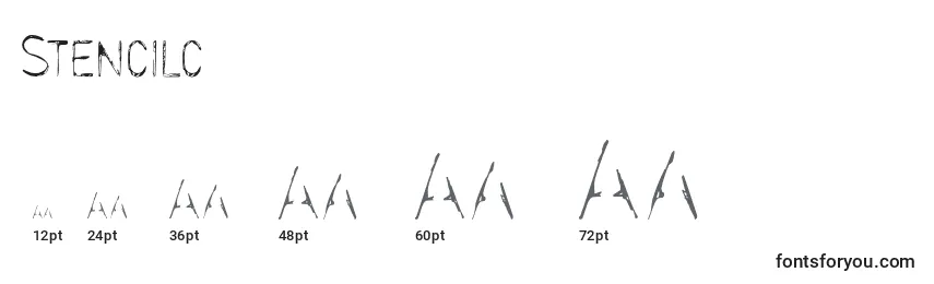 Размеры шрифта Stencilc