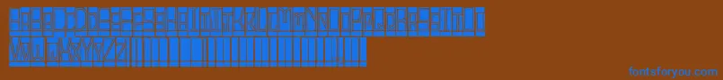 BlocktitlingStandard-fontti – siniset fontit ruskealla taustalla