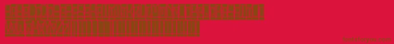 BlocktitlingStandard Font – Brown Fonts on Red Background