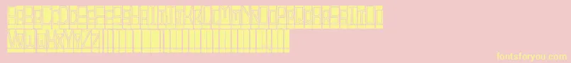 BlocktitlingStandard-Schriftart – Gelbe Schriften auf rosa Hintergrund
