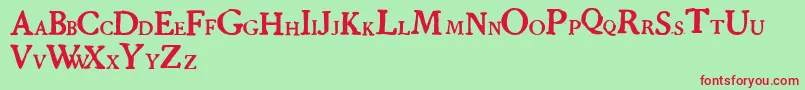 Grandjeanpw Font – Red Fonts on Green Background