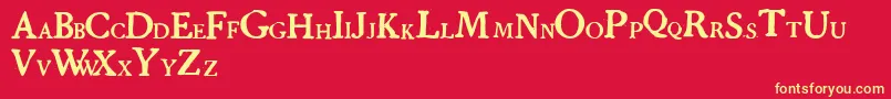 Grandjeanpw Font – Yellow Fonts on Red Background