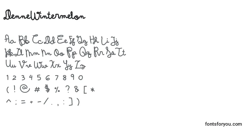 Шрифт DenneWintermelon – алфавит, цифры, специальные символы