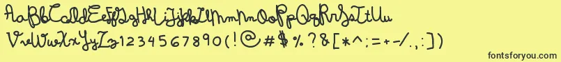 DenneWintermelon Font – Black Fonts on Yellow Background