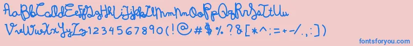 DenneWintermelon Font – Blue Fonts on Pink Background