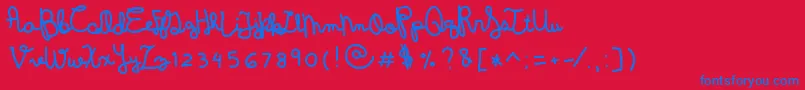 DenneWintermelon Font – Blue Fonts on Red Background