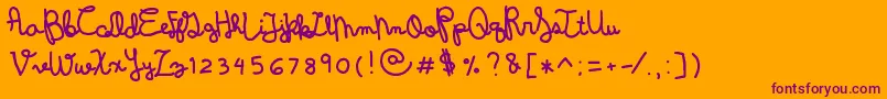 DenneWintermelon Font – Purple Fonts on Orange Background