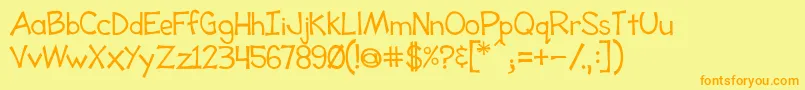 Fonte ToonyLoons – fontes laranjas em um fundo amarelo