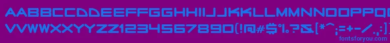 Radiostars-Schriftart – Blaue Schriften auf violettem Hintergrund