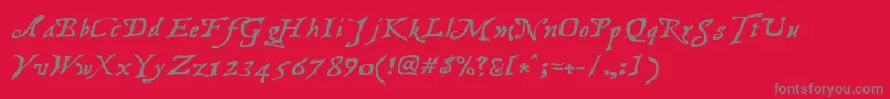 Treamd Font – Gray Fonts on Red Background