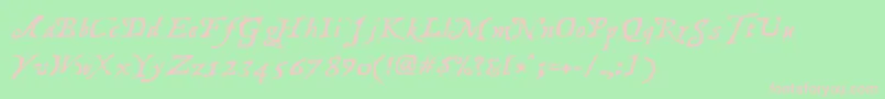 Treamd Font – Pink Fonts on Green Background