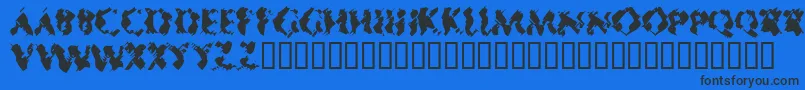 MisterSinister-fontti – mustat fontit sinisellä taustalla
