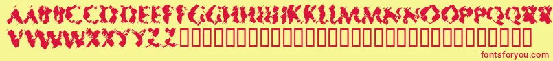 MisterSinister Font – Red Fonts on Yellow Background