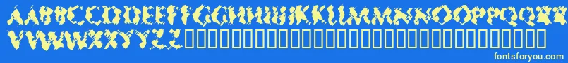 MisterSinister Font – Yellow Fonts on Blue Background